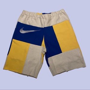 Nike Comfortable elastic waistband colorful patchwork reworked sweat-shorts